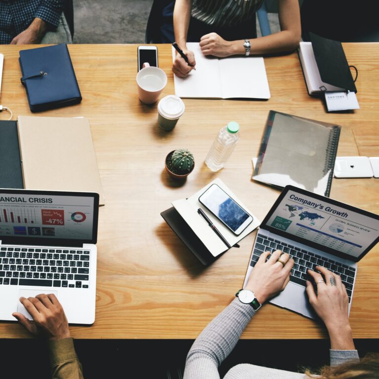 Business people working on a laptop